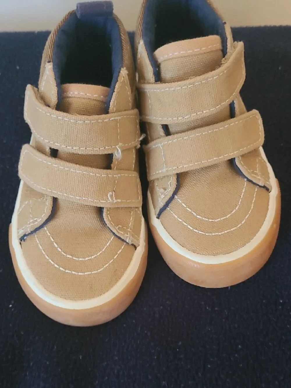 Old Navy Kids Double-Strap Sneakers in Tan and Navy